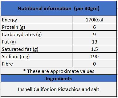 pista californion inshell pistachios (50g)